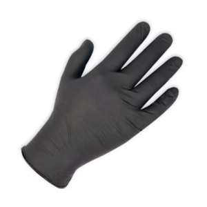 A single black disposable glove
